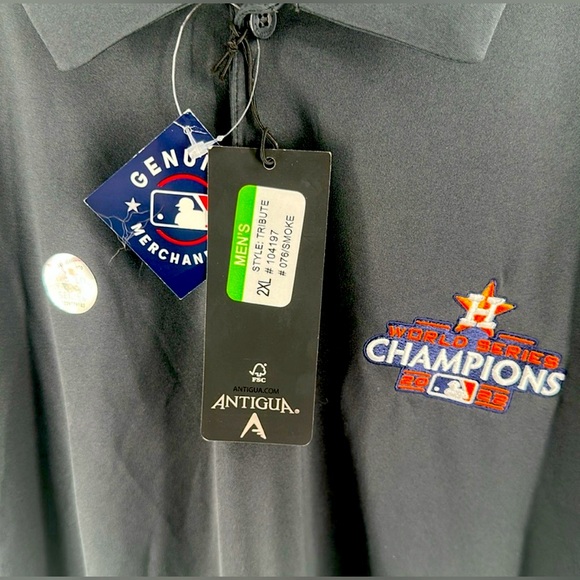 Houston Astros 2022 World Series Championship Polo - Charcoal - XXL - NWT - Picture 5 of 6